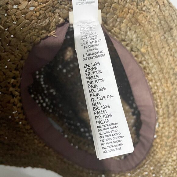 ROXY Brown Straw Sun Beach Festival Hat with Braided Colorful Band S / M Cowgirl - Picture 6 of 7